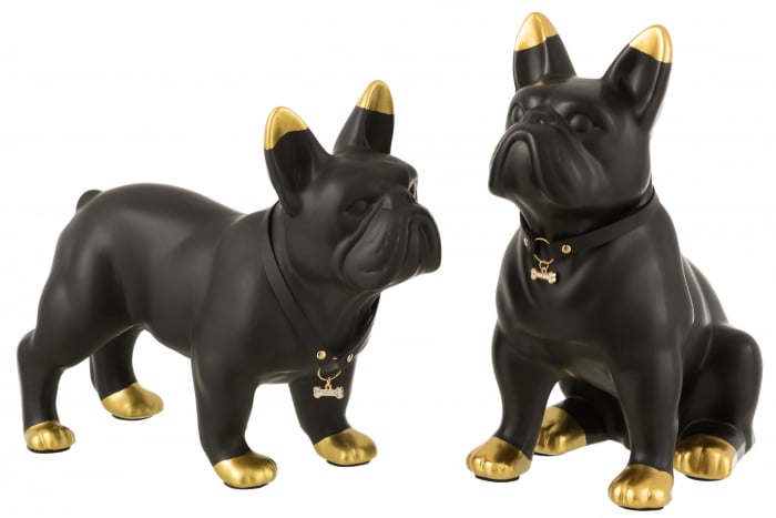 Set 2 figurine Bulldog Necklace, Piatra, Multicolor, 33x15x27 cm image13