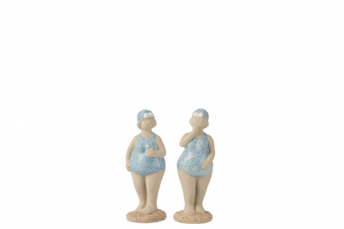 Set 2 figurine, Ceramica, Albastru, 11x4.5x14.5