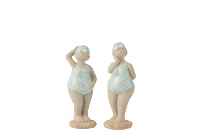 Set 2 figurine, Ceramica, Albastru, 14x7x18