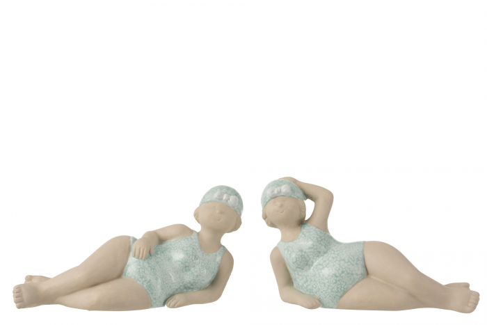 Set 2 figurine, Ceramica, Albastru, 44x7x11