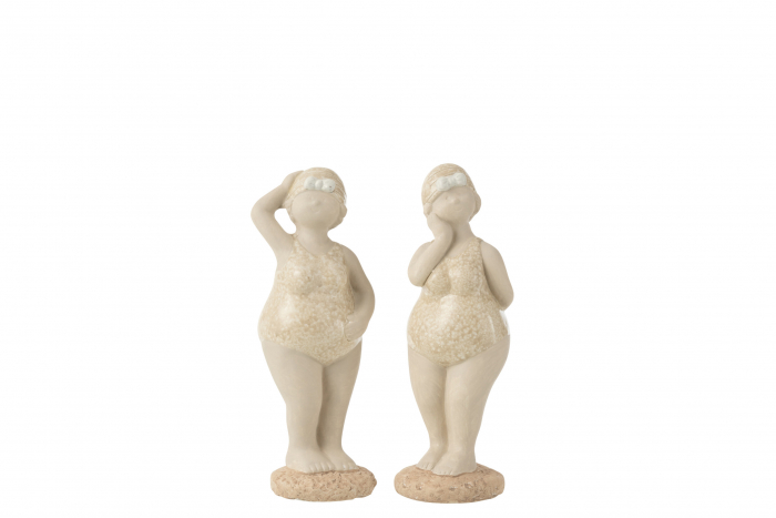 Set 2 figurine, Ceramica, Bej, 15x6x18