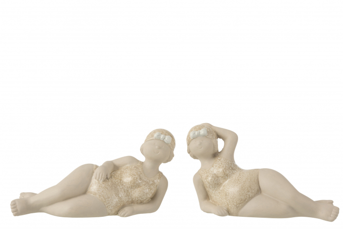 Set 2 figurine, Ceramica, Bej, 44x8.5x12