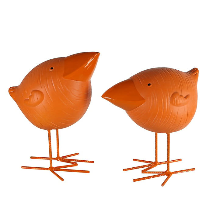 Set 2 figurine corb, ceramica fier, portocaliu, 19x29x35 cm