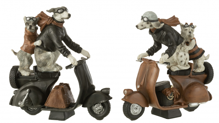 Set 2 figurine Dogs On Scooter, Rasina, Maro, 23x11x23 cm 23x11x23