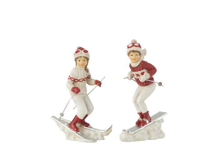Set 2 figurine Girl And Boy Skiing, Rasina, Multicolor, 12x12x19.5 cm [1]