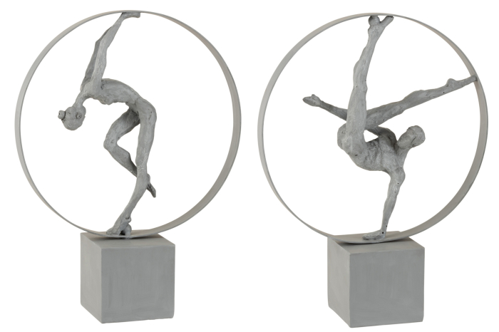 Set 2 figurine Gymnast in Ring, Rasina, Gri, 36.5x12x47 cm [1]