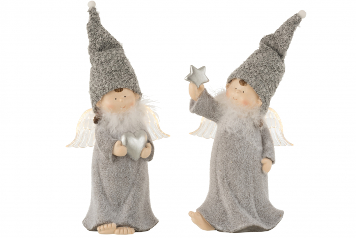 Set 2 figurine inger asortate, Compozit, Gri, 20x15x30 cm [2]