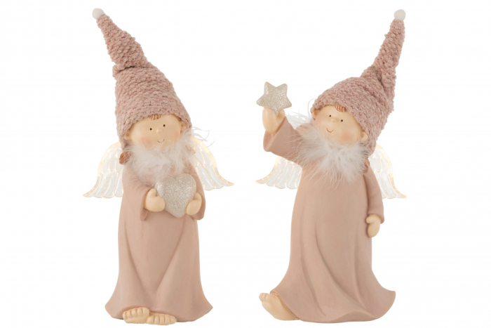 Set 2 figurine inger asortate, Compozit, Roz, 26x10x28 cm [2]