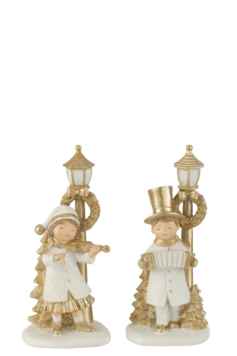 Set 2 figurine Kid Lantern, Rasina, Alb, 9.5x9.5x20 cm [1]