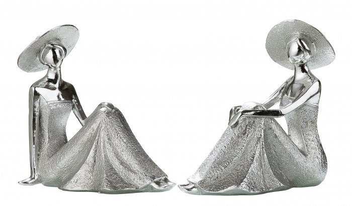 Set 2 figurine Lady Diva, rasina, argintiu, 8.5x17x16.5 cm [2]