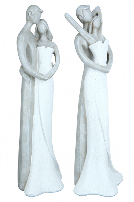 Set 2 figurine Longing, Rasina, Alb/Gri, 10x30.5x8 cm [7]
