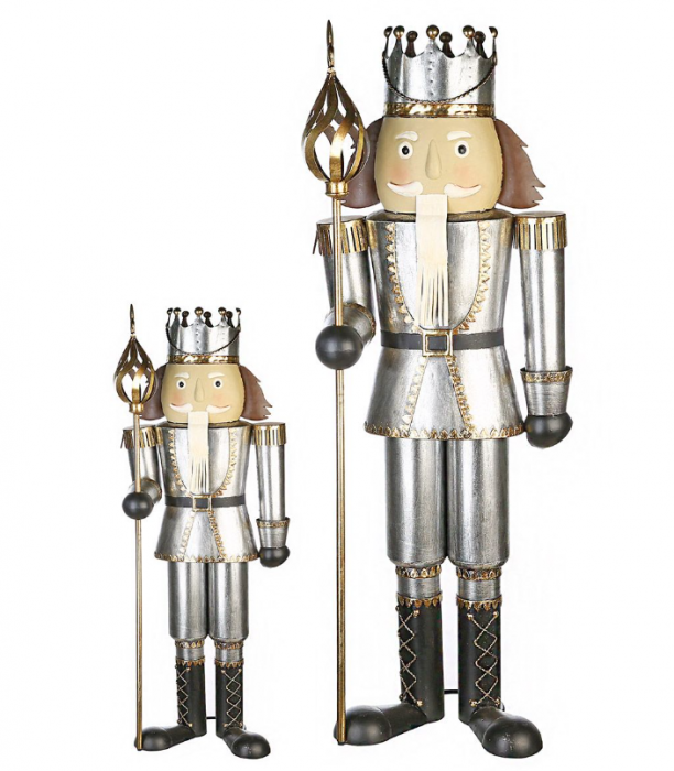 Set 2 figurine Nutcracker, metal, 29x40x110, 43x61x170 cm