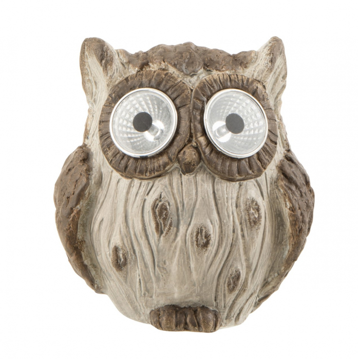 Set 2 figurine Owl Solar, Ceramica, Maro, 13x10x14 cm