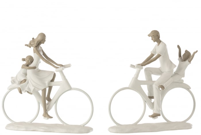 Set 2 figurine Parent With Child On Bicycle, Rasina, Alb, 23x6.5x25 cm image