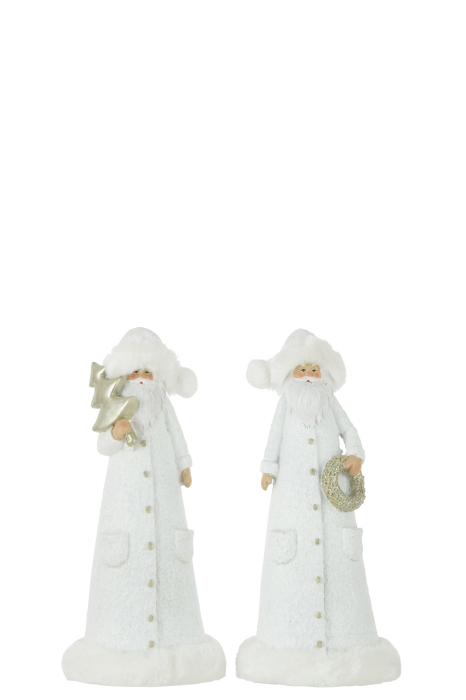 Set 2 figurine Santa Claus, Rasina, Alb, 10x10x24 cm [1]