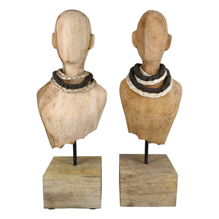 Set 2 figurine Sienna, Lemn, Maro, 18x45x13 cm [2]