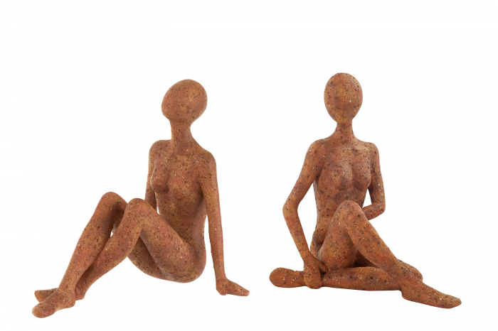 Set 2 figurine Sitting, Rasina, Orange, 41.5x21x23 cm