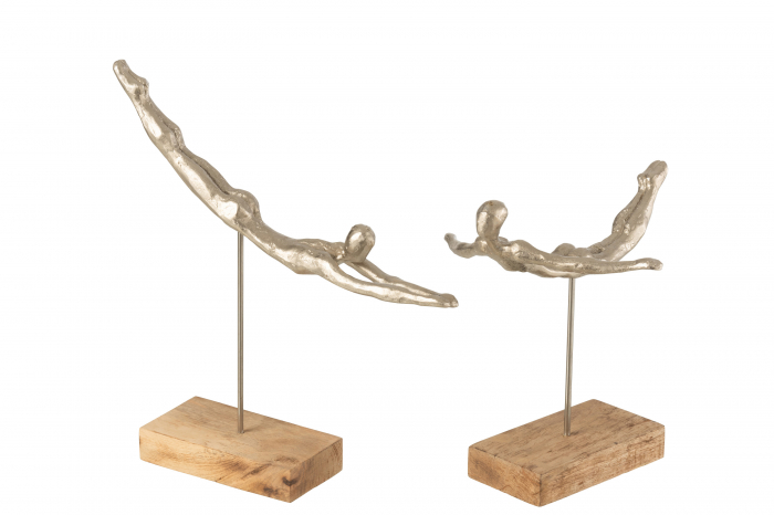 Set 2 figurine Swimmer, Rasina, Argintiu, 36x9x37.5 cm [2]