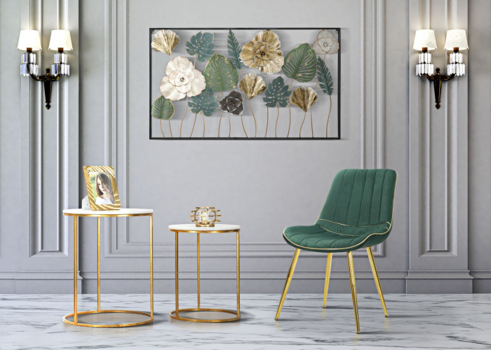 Set 2 scaune PARIS verde/auriu (cm) 51X59X79 [8]