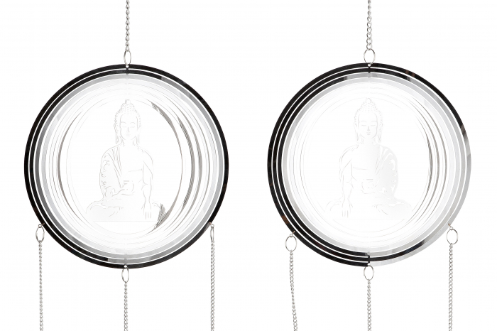 Set 2 ghirlande Buddha, Otel, Argintiu, 18x80x1 cm [3]