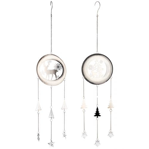 Set 2 ghirlande Dream Catcher, Otel, Argintiu, 0.5x18x80 cm [3]