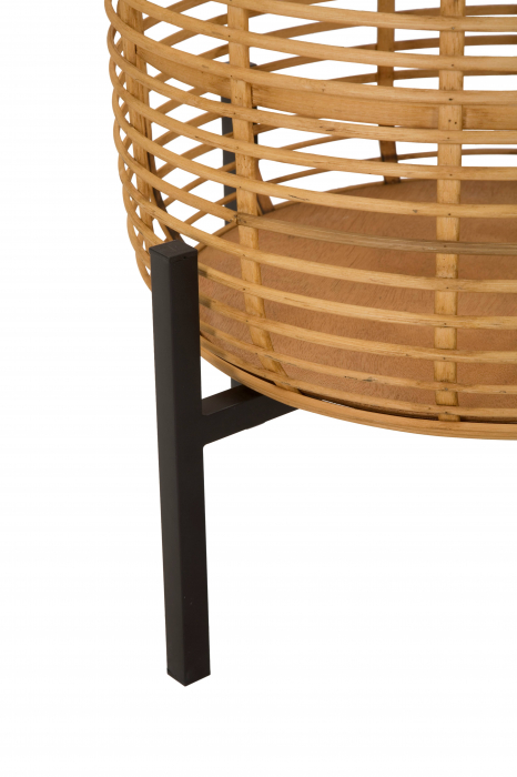 Set 2 ghivece Rattan, Fier/Rattan, Multicolor, 47/39x41/33x41/33 cm [3]