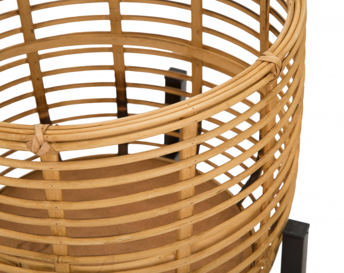 Set 2 ghivece Rattan, Fier/Rattan, Multicolor, 47/39x41/33x41/33 cm [4]