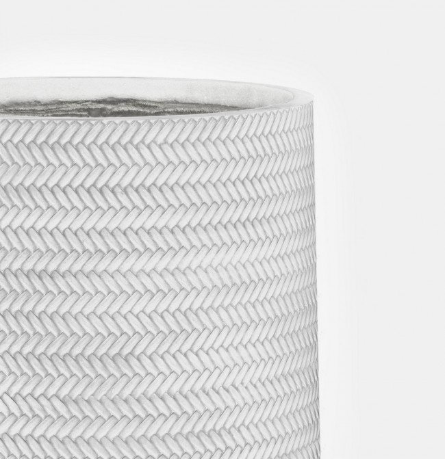 Set 2 ghivece Tressage, Fibra de sticla, Alb, 34/47xx55/75 cm [3]