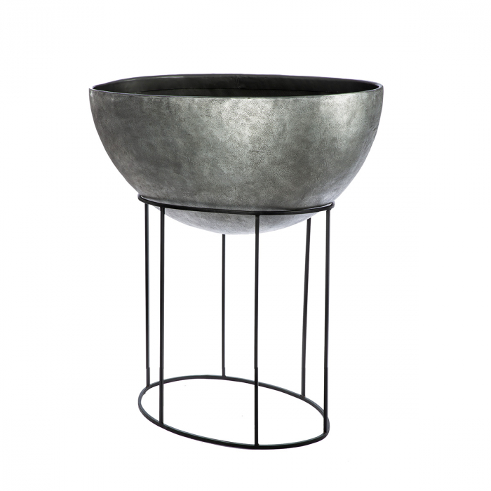 Set 2, Jardiniera XXL, oval, Felicia, Aluminiu, Fier, gri, PU 1, L. 55,5 cm, L. 109,5 cm, H. 146 cm [2]