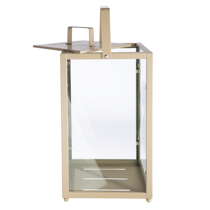 Set 2, Lanternă, dreptunghiulară, motiv Yin & Yang, Metal, bej, PU 1, L. 25 cm, L. 25 cm, H. 48 cm [4]