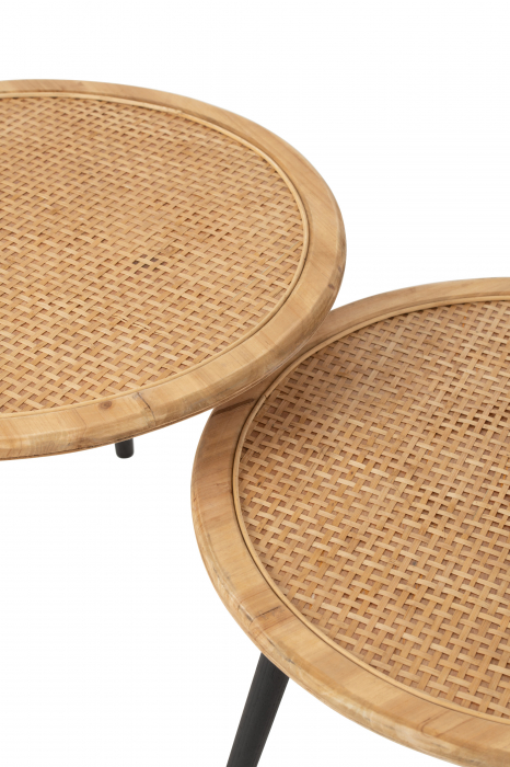 Set 2 masute Bamboo, Lemn, Natural, 68x68x57 cm [5]