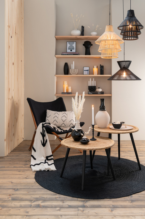 Set 2 masute Bamboo, Lemn, Natural, 68x68x57 cm [6]