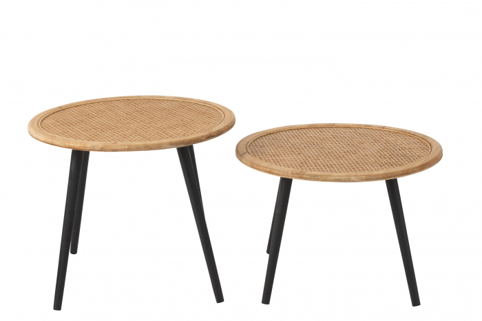 Set 2 masute Bamboo, Lemn, Natural, 68x68x57 cm [2]
