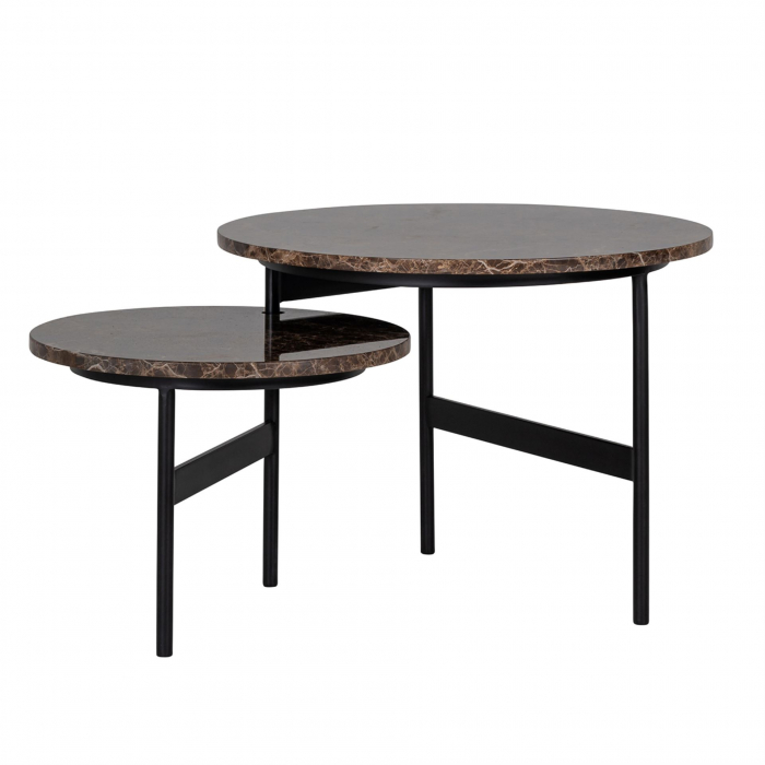 Set 2 masute Dalton, Marmura Fier, Negru Maro, 45 34×60 45×60 45 cm lotusland.ro imagine noua elgreco.ro