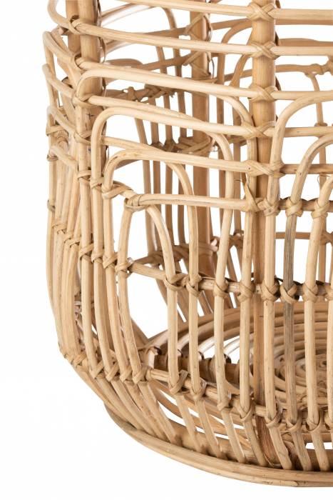 Set 2 masute Ellen cu spatiu de depozitare, Fibre naturale, Maro, 48x48x50-38X38X40 cm [3]