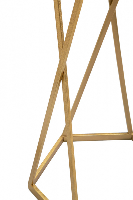 Set 2 masute Esagonal, Fier/MDF/Oglinda, Auriu, 100/80x50/40x50/40 cm [5]