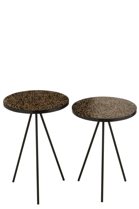 Set 2 masute laterale, Material sintetic, Maro, 38x38x58 [4]