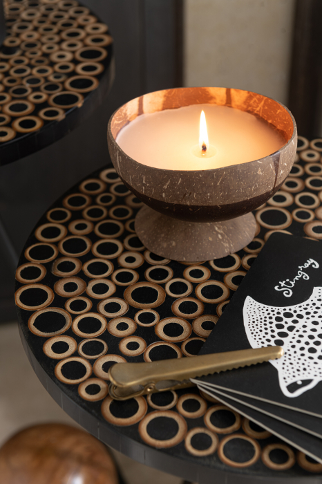 Set 2 masute laterale, Material sintetic, Maro, 38x38x58 [6]