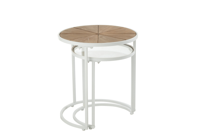 Set 2 masute laterale, Sticla, Alb , 50x50x56 [5]