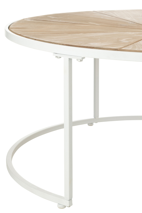 Set 2 masute laterale, Sticla, Alb , 91x91x41 [2]