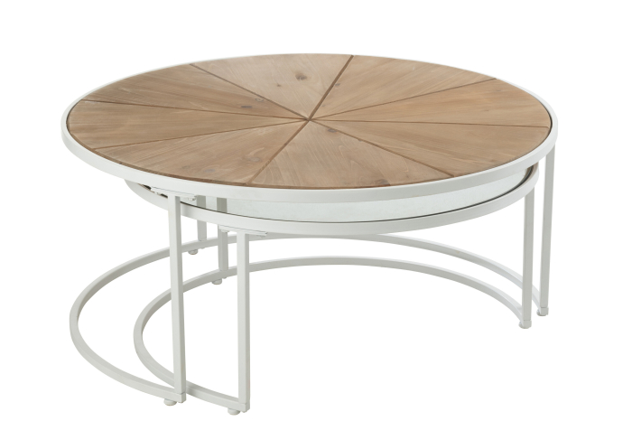 Set 2 masute laterale, Sticla, Alb , 91x91x41 [5]