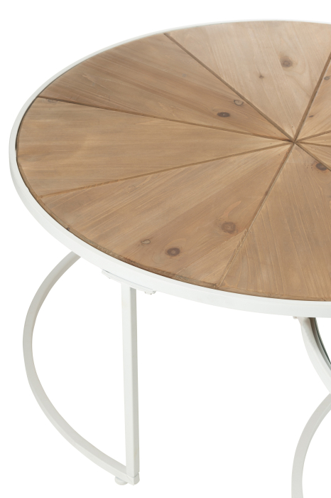 Set 2 masute laterale, Sticla, Alb , 91x91x41 [3]