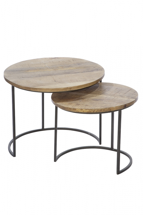 Set 2 masute , lemn, maro, 55x45 cm [2]
