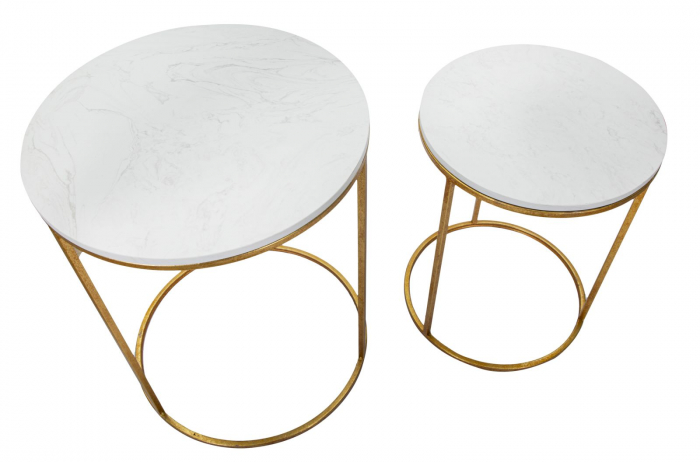 Set 2 masute MARBLE COUPLE Ø 52X63-42X53 [3]