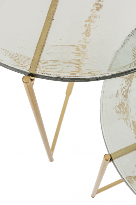 Set 2 masute Obi, Metal, Auriu, 50x50x58 cm [3]