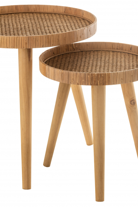 Set 2 masute, Ratan/Bambus, Natural, 51x51x54.5 cm [4]