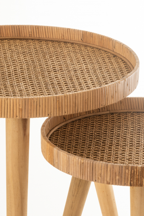 Set 2 masute, Ratan/Bambus, Natural, 51x51x54.5 cm [3]