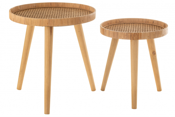 Set 2 masute, Ratan/Bambus, Natural, 51x51x54.5 cm [2]