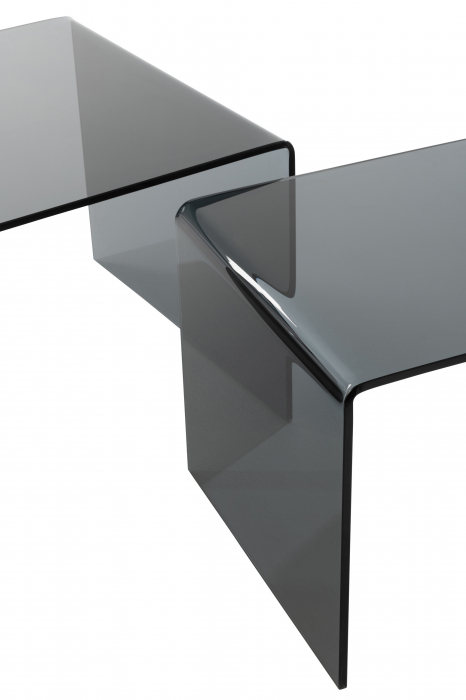 Set 2 masute Sticla, Sticla, Negru, 65x65x46.5 cm [5]