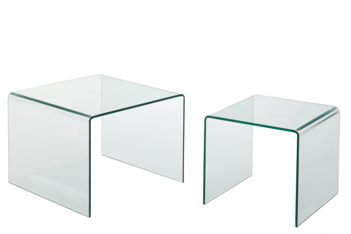 Set 2 masute, Sticla, Transparent, 65x65x48 cm [3]